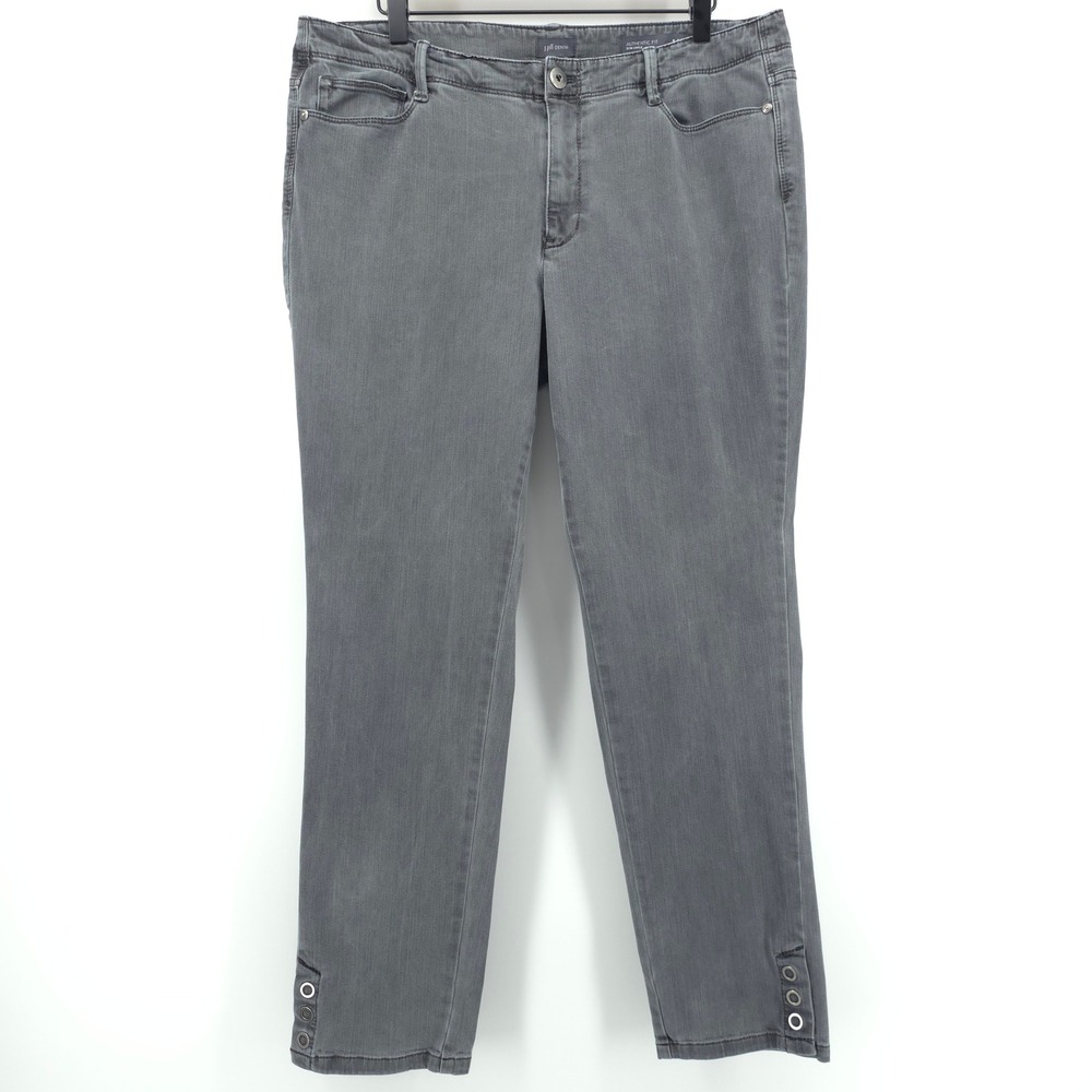 J. Jill Womens Jeans Authentic Fit Slim Ankle 14 Gray Button Cuff Casual‎